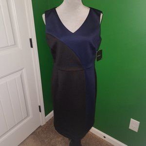 NWT Ellen Tracy Black & Blue Dress Size 10